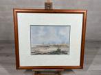 Aquarel Landschap met Lijst lek oever ijsselstein, Ophalen of Verzenden