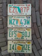 Amerikaanse nummerborden(13 st)en 2 souvenirplaten(USA), Ophalen, Gebruikt, Auto's