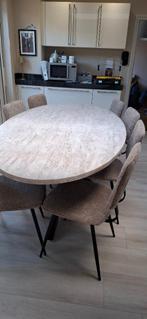 travertin eettafel ovaal €1200 korting, Ophalen, Richmond Interiors, 100 tot 150 cm, 200 cm of meer