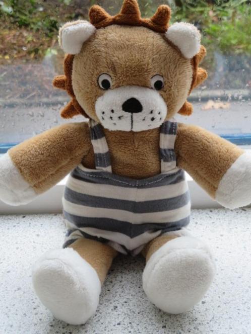 Leeuw van H&M HM Hennes Mauritz in grijs witte tuinbroek, Kinderen en Baby's, Speelgoed | Knuffels en Pluche, Zo goed als nieuw