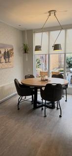 Eettafel rond 150 eikenfineer, Ophalen, 100 tot 150 cm, Rond, Zo goed als nieuw