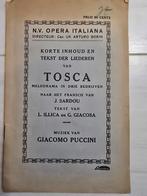 Tosca - Opera Italiana - Tekstboekje, Ophalen of Verzenden, Gelezen, Artiest, Giacomo Puccini