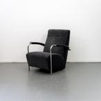 2x Leolux Scylla Fauteuil Hoog Zwart Stof - Chroom, Metaal, 75 tot 100 cm, Ophalen of Verzenden, Zo goed als nieuw