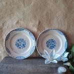 set(2) oude franse bordjes blauw decorrand MDL, Antiek en Kunst, Antiek | Servies los, Ophalen of Verzenden
