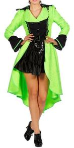 Leuke neon groene/zwarte CARNAVAL/PIRAAT/PARTY jas, Ophalen, Carnaval, Maat 42/44 (L), Kleding