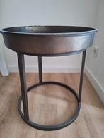 Metalen bijzettafel, Huis en Inrichting, Minder dan 55 cm, Gebruikt, Metaal of Aluminium, Rond