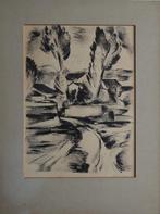 Arnold Pijpers litho "Canne', 1934, in passepartout, Ophalen