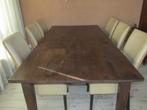 eettafel met 6 stoelen, Huis en Inrichting, Tafels | Eettafels, Ophalen, Gebruikt, 100 tot 150 cm, 200 cm of meer