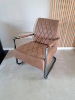 Fauteuil cognac kleur, Ophalen, Metaal, Gebruikt, Minder dan 75 cm
