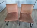 Fauteuil kunstleer cognac zitting / zwart onderstel, Huis en Inrichting, Stoelen, Ophalen, Twee, Overige kleuren, Leer