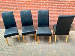4 eethoekstoelen, Ophalen, Gebruikt, Zwart, Hout
