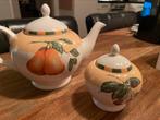 Churchill Somerset theepot en suikerpot met fruitmotief, Ophalen, Gebruikt, Overige typen, Overige stijlen
