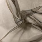 Hotel chick Choco kleur luxury vitrages op maat, Bruin, C, 200 cm of meer, Vitrages, glasgordijnen, wave plooi, Hotel chick