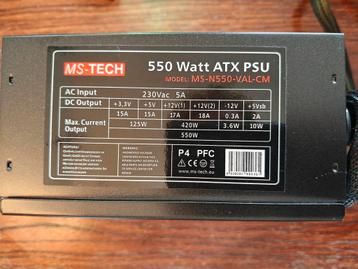 550 Watt ATX voeding MS-TECH MS-N550-VAL-CM – Zo goed als ni beschikbaar voor biedingen