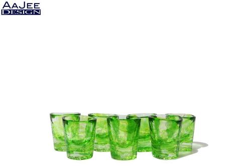 7 x Kosta Boda - Mine - Lime – Ulrica Hydman - Vallien, Verzamelen, Glas en Borrelglaasjes, Zo goed als nieuw, Borrel- of Shotglas