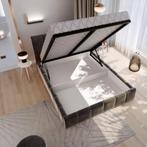 OP=OP Opberg bed Tara 140 x 200 Suede Taupe, Bruin, Verzenden, 140 cm, 200 cm
