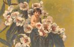 Lith. druk baby tussen bloesem Wenau Pastell No. 969, Ophalen of Verzenden, Voor 1920, Ongelopen, Kinderen