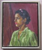 == vrouw en profiel ==== c a 1940 ====, Antiek en Kunst, Kunst | Schilderijen | Klassiek, Ophalen of Verzenden