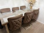 Richmond Eettafel, Salontafel & 6 Stoelen, Huis en Inrichting, Stoelen, Ophalen, Gebruikt, Bruin, Vijf, Zes of meer stoelen