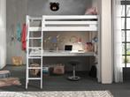 Pino hoogslaper 2-persoons - 140x200 - Wit, Huis en Inrichting, Slaapkamer | Stapelbedden en Hoogslapers, Hoogslaper, 200 cm, Nieuw