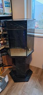 Aquarium incl voet marmerzwart, Dieren en Toebehoren, Vissen | Aquaria en Toebehoren, Ophalen, Zo goed als nieuw, Leeg aquarium