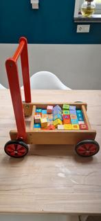 Loopwagen vintage hout, Ophalen of Verzenden, Gebruikt, Duw- of Trekspeelgoed
