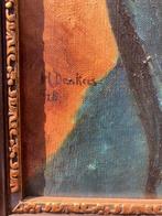 schilderij ingelijst, olieverf,  gesigneerd H Donkers, 1928, Ophalen of Verzenden