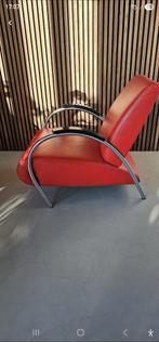 Jan des Bouvrie Gelderlander Fauteuil - Rood Leer, Huis en Inrichting, Ophalen, Design, 75 tot 100 cm, Zo goed als nieuw