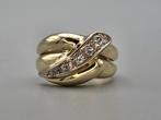 Gouden Vintage design ring diamanten: Ca: 0.50 ct. 2026/79., ., Ophalen of Verzenden, Zo goed als nieuw, Met edelsteen