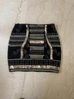 Zwarte pailletten rok met gouden details maat S, Zwart, Ophalen of Verzenden, Maat 36 (S), Boven de knie