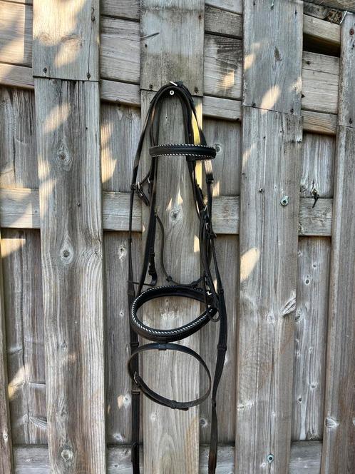 Handgemaakt zwart pony hoofdstel, Dieren en Toebehoren, Paarden en Pony's | Hoofdstellen en Tuigage, Zo goed als nieuw, Dressuur