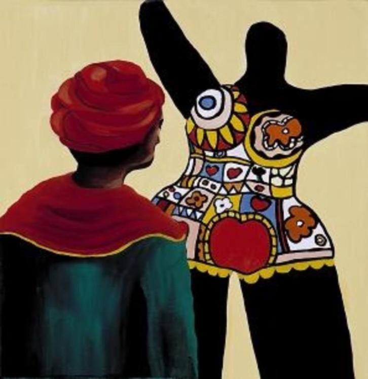Schilderij "Kijken" prachtig, Antiek en Kunst, Kunst | Schilderijen | Modern, Ophalen