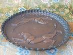 Prachtig oud koper bord uit Armenië met leeuwen 49,6 cm., Antiek en Kunst, Ophalen of Verzenden, Koper