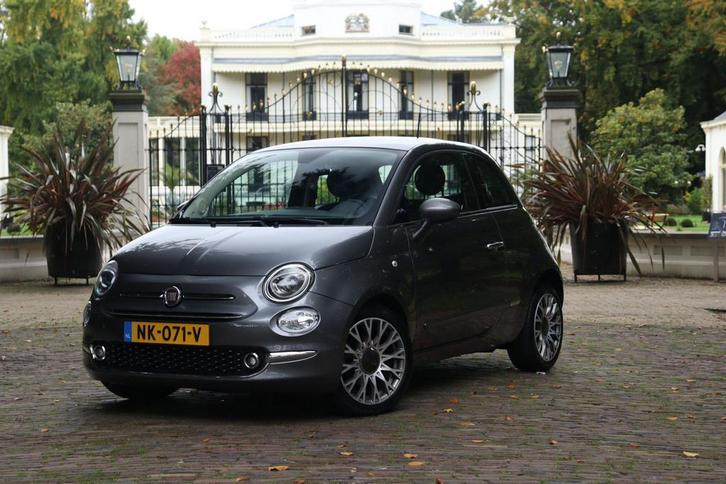 Fiat 500 Lounge Twinair Turbo Grijs 2017, Auto's, Fiat, Particulier, Airbags, Airconditioning, Alarm, Bluetooth, Centrale vergrendeling
