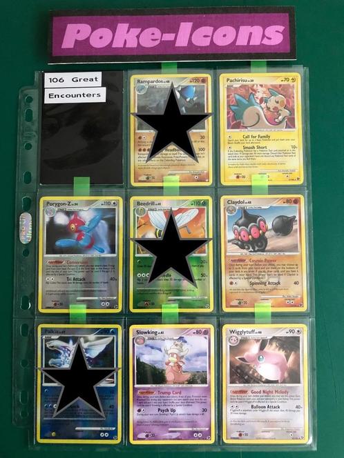 2008 Great Encounters (106 set), Hobby en Vrije tijd, Verzamelkaartspellen | Pokémon, Zo goed als nieuw, Meerdere kaarten, Foil
