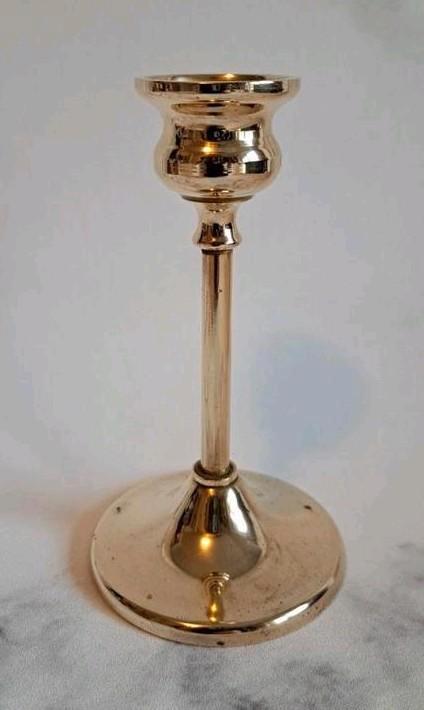 Vintage messing kandelaar, Antiek en Kunst, Antiek | Kandelaars, Overige materialen, Ophalen of Verzenden