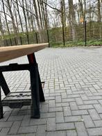 Ovale eettafel 240x110x3 verjongd eiken rustiek, Ophalen, 100 tot 150 cm, Eikenhout, Vijf personen of meer