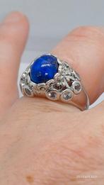 Zilveren ring 925 met Lapis lazuli, Blauw, Ophalen of Verzenden, 17 tot 18, Dame of Heer