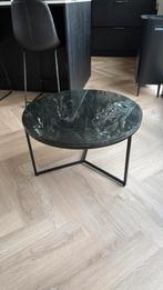 Salontafel of bijzettafel met zwart marmeren blad, Ophalen, 50 tot 100 cm, Rond, 50 tot 100 cm