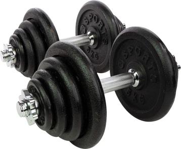 Dumbellset/Halterset - Totaal 40 kg - 2 stangen - zwart beschikbaar voor biedingen