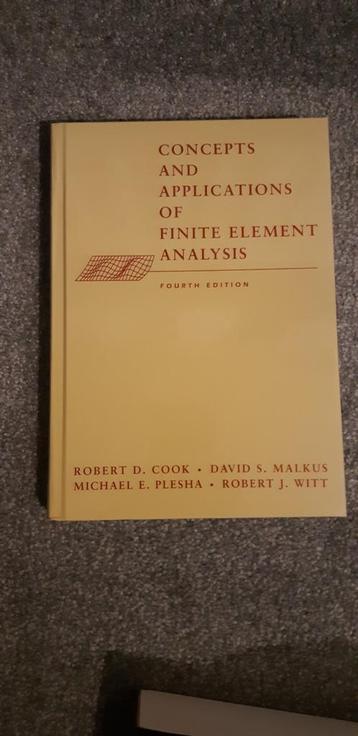 Concepts and applications of finite element analysis beschikbaar voor biedingen