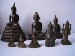 BRONS = BRONZEN BUDDHA BEELDEN 7 STUKS VAN 8 TOT 18 CM, Verzenden, Brons