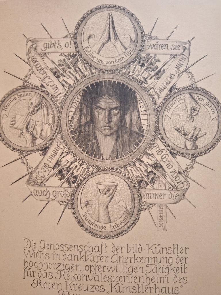 Ets van Alb Crossmann - Kunstenaarshuis Wenen, Antiek en Kunst, Kunst | Etsen en Gravures, Ophalen of Verzenden