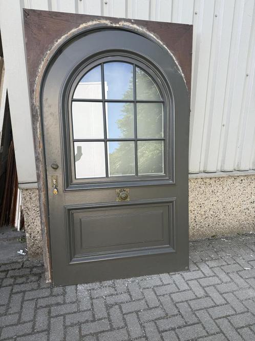 Prachtige eiken voordeur met kozijn 117x 211, Doe-het-zelf en Verbouw, Deuren en Horren, Zo goed als nieuw, Buitendeur, 215 cm of meer