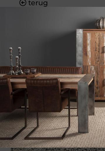 Inboedel teakhout metaal industrieel dressoir tafel tvmeubel beschikbaar voor biedingen