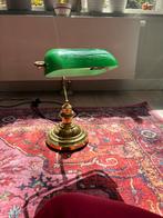 Klassieke engelse bankierslamp notarislamp messing groen, Huis en Inrichting, Lampen | Tafellampen, Ophalen, Glas, Klassiek, Zo goed als nieuw