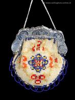 Zilveren tasbeugel met vintage kralentasje, Ophalen, Zilver