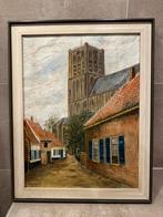 olieverf schilderij uit de jaren 50. Brielle, door WHJ Ju, Antiek en Kunst, Kunst | Schilderijen | Klassiek, Ophalen of Verzenden