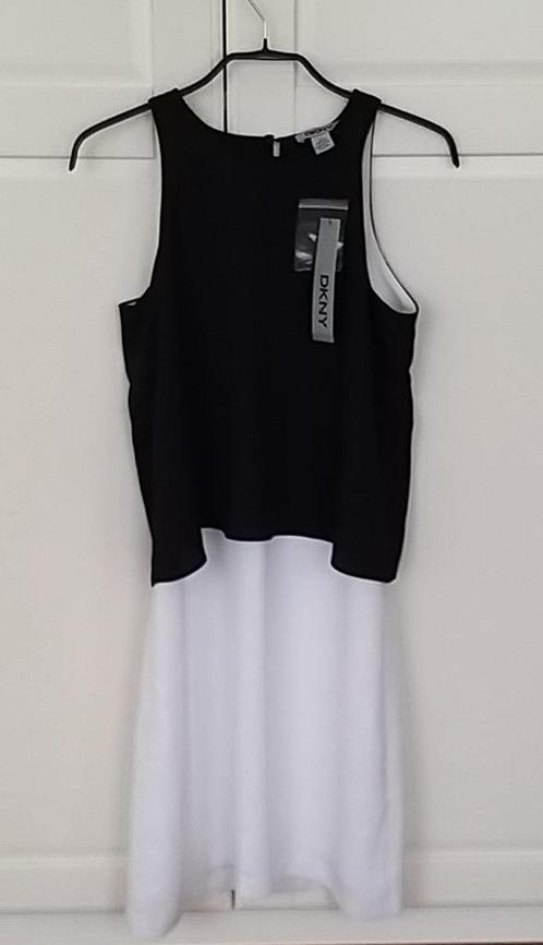 DKNY Donna Karan nieuwe wit zwarte mouwloze jurk 00 XS 34, Kleding | Dames, Jurken, Nieuw, Maat 34 (XS) of kleiner, Wit, Boven de knie