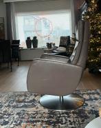 Lederen relaxfauteuil met draaivoet, Huis en Inrichting, Fauteuils, Ophalen, Zo goed als nieuw